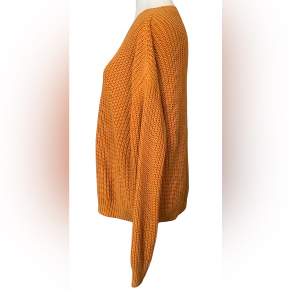 Sonoma Chunky Knit Pullover Crew Neck Sweater Mustard Yellow Women’s Sz M Casual - Picture 3 of 11